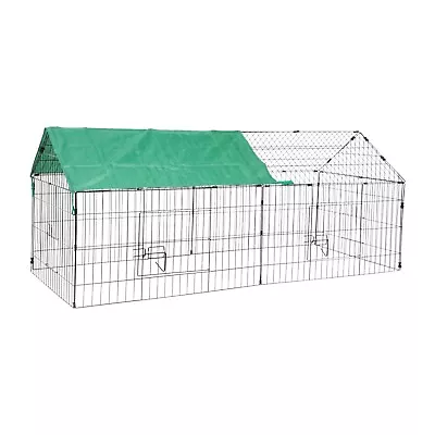 £33.95 • Buy Metal Run Rabbit Guinea Pig Chicken Duck Ferret Dog Cat Pet Enclosure Roof Hutch