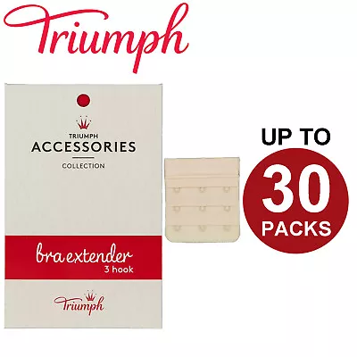 Triumph 3 Hook Bra Extender Extension Band Fastener Clip On Strap Beige • $8.95