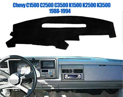 Black Dashboard Dash Cover Mat For 1988-1994 Chevrolet C1500 C2500 C3500 Dashmat • $12.96