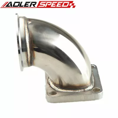 US SHIP T4 Turbo Flange 90 Degree Bend 3  Inch V-Band Adapter Stainless Steel • $49.50