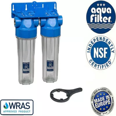 Aquafilter 10  Double Twin Water Filter Housing 3/4  / Biodiesel & Vegetable Oil • £32.32