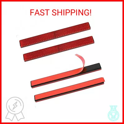 Evermotor Stick-on Rectangular Reflectors Red Safety Reflector 6.53 Inch Motorcy • $12.81