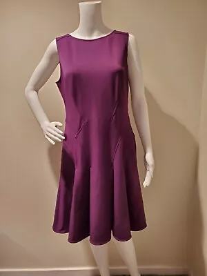 $29.99 • Buy Zac Zac Posen Purple V-Neck Pleated Dress 10