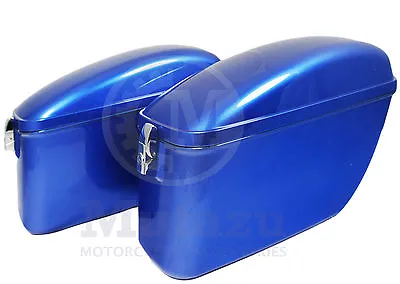 Mutazu LW Motorcycle Hard Saddlebag Cobalt Blue For Yamaha Honda Suzuki Kawasaki • $199