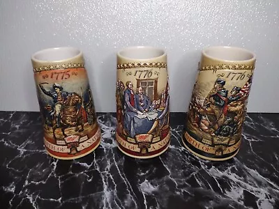 Miller High Life Beer Steins Birth Of A Nation Set 7  1775 '76 '76 Qty 3 • $32