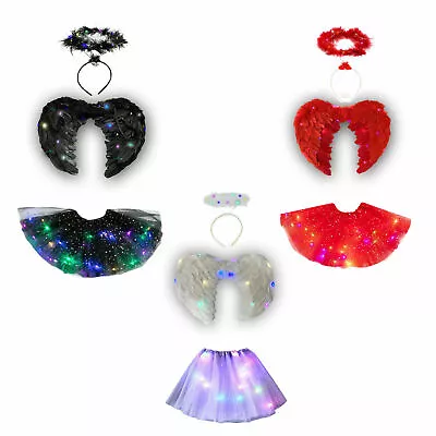 £8.20 • Buy Adult LightUp Angel Costume Halloween Fancy Dress Feather Wings Party Accessory