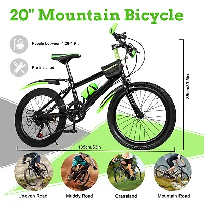 20  Child Bicycle Kids Bike MTB Mountain Bike 7 Speed High Caron Steel City Bike • $102