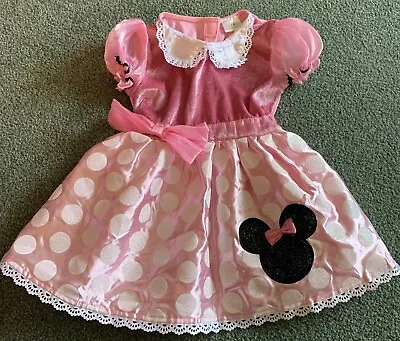 +Disney Baby MINNIE MOUSE Dress-up Costume Toddler GIRLS 2T Pink White Polka Dot • $19.99