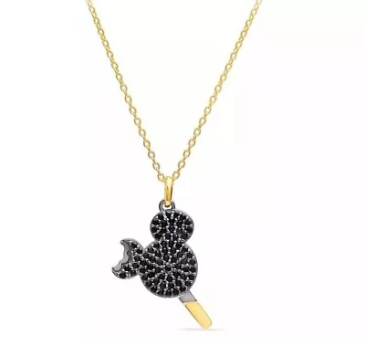 Gorgeous Mickey Mouse Ice Cream Bar Cz Pendant Necklace 925 Sterling Silver • $79.49