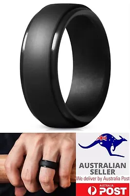 Silicone Wedding Rubber Ring Band Flexible Comfortable Safe Work Sport Gym 1pc • $5.45