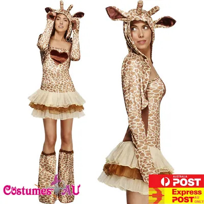 Ladies Giraffe Costume Animal Jungle Zoo Party Book Week Womens Fancy Dress • £14.39