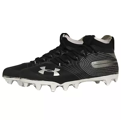 Under Armour Spotlight MC Football Cleats 3020675 Men's Mid Top Black Size 9 • $79.99