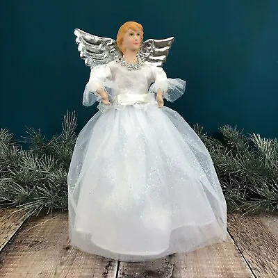 Fairy Christmas Tree Topper Angel Decoration With White Dress And Silver Wings • £6.99