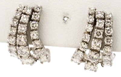 £1262.57 • Buy Vintage Platinum 3.50ct VS Diamond Cluster Earrings