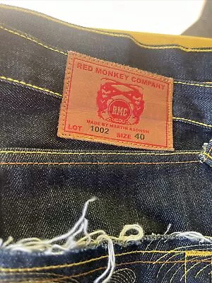 Red Monkey Co Size 40 Lot 1002 Made By Martin Ksohoh  BUTTON FLY Denim Jeans Y2K • $67