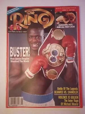 Buster Douglass June 1990 The RING Boxing Magazine Mike Tyson  Buster Centerfold • $24.99