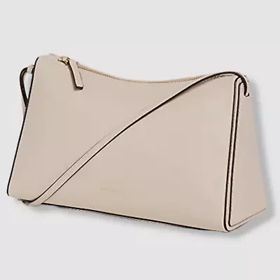 $455 Manu Atelier Women's Ivory Mini Prism Leather Shoulder Purse Bag • $145.98