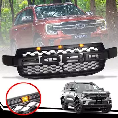 Front Grille Black Logo Emblem Amber LED For Next Gen Ford Everest UB 2022-2024 • $325.41