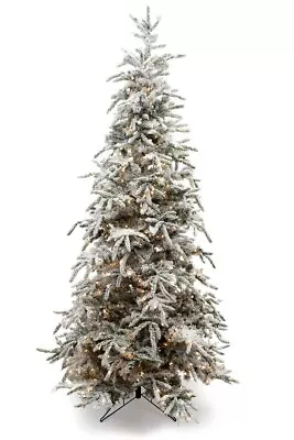 9' Flocked Balsam Prelit Artificial Christmas Tree • $549.99