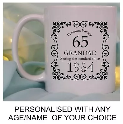 PERSONALISED NAME GIFT 50th 60th 65th 70th  BIRTHDAY MUG GIFT IDEA FOR HIM HER • £10.95