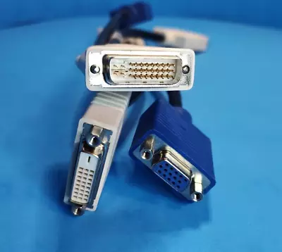 Dell DVI-I Dual-Link To DVI-D & VGA Dual Monitor Y Splitter Video Adapter WU329 • $5.95