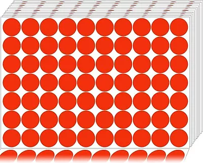 Red 20 Sheets 0.75  Dot Sticker Round Label Office Classroom Paper 1400 • $11.98