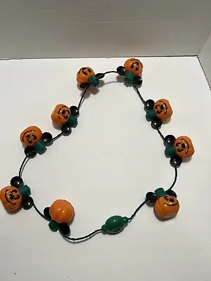 Disney Parks Mickey Mouse Pumpkin Ears Light Up Necklace Halloween Needs Battery • $18.98