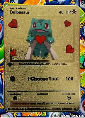 Bulbasaur I Choose You! Gold Metal Pokémon Card Collectible Gift • $10.99