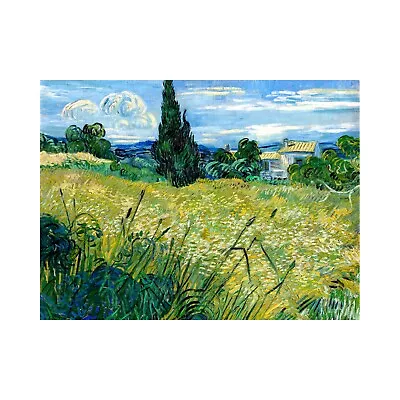 Vincent Van Gogh Green Wheat Field With Cypress Vintage Print-FREE US SHIPPING • $28.59