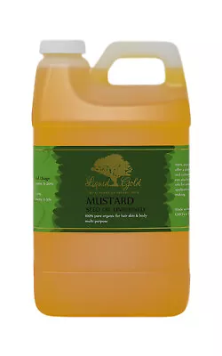 64 Oz Liquid Gold Mustard Seed Oil 100% Pure & Organic For Skin Hair And Health • $45.79