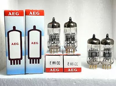 2  NOS Tubes E88CC 6922  CCa  AEG Telefunken Mullard UK Matched Pair Disc Getter • $375