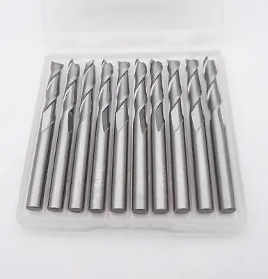 KLOT 10pcs Solid Carbide End Mill 1mm-5mm 2-Flute Cutter Router Bits CNC HRC50 • £31.22