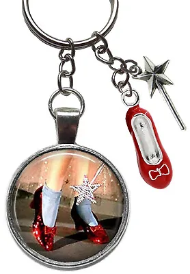 £6.50 • Buy Wizard Of Oz Figure Keyring Dorothy Red Ruby Slipper Shoe Magic Wand Keychain