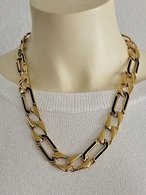 MONET Women Choker Necklace Gold Tone NWOT. Has 8 Navy Colored Links 21 . • $19