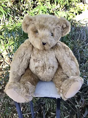 Authentic Vermont Teddy Bear Made In USA 16  Jointed Movable Arms Legs & Head • $28.99