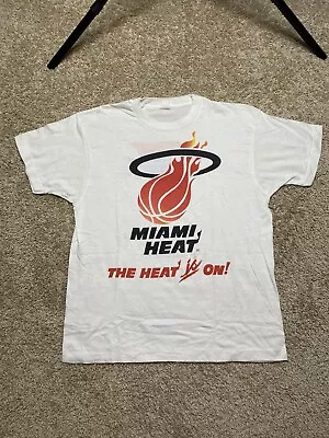 Vintage 80's Miami Heat NBA The Heat Is On T Shirt L  • $58.88