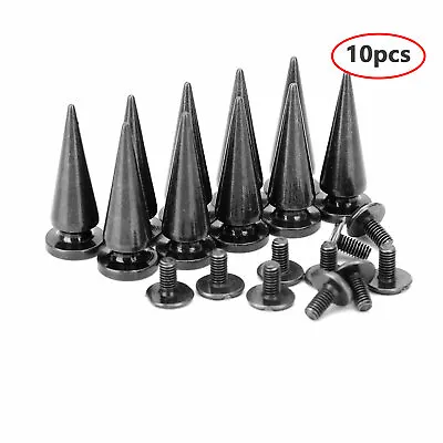 USA 10Set DIY Punk Rock Silver Tone Cone Studs Spikes For Shoes Bags Decor • $11.82