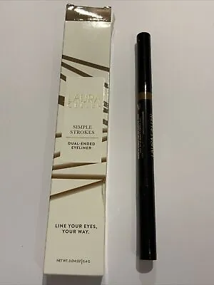 LAURA GELLER Simple Strokes Dual Ended Top Lash Eyeliner Bronze BNWB • £6.95