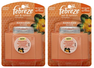 $17.99 • Buy LOT 2 Hawaiian Aloha Febreze Set & Refresh Air Freshener Refill & Diffuser Kit