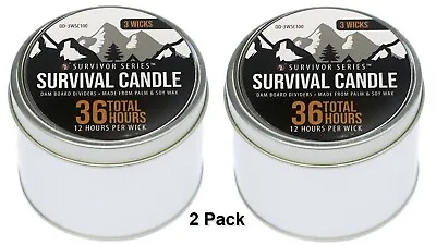 3 Wick 36 Hour Emergency Survival Candle 2 Pack • $19.95
