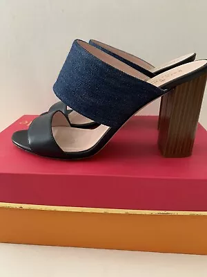 Kate Spade Ladies Shoes Navy Leather And Demin Size 9 B • $180