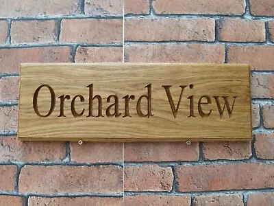 Personalised Oak House SignCarvedCustom Engraved Outdoor Wooden Name Plaque • £30