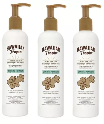 Hawaiian Tropic Self Tan Gradual Tanning Milk 290ml - 3 PACK • £13.99