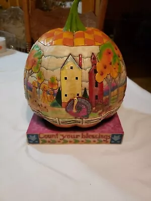 Jim Shore Heartwood Creek “Count Your Blessings” Pumpkin LARGE SIZE 117659 • $24.99