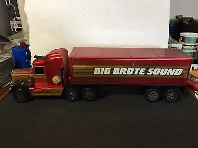 Vtg Buddy L Tin Trailer Big Brute Sound Maroon 1983 Truck Tractor • $60