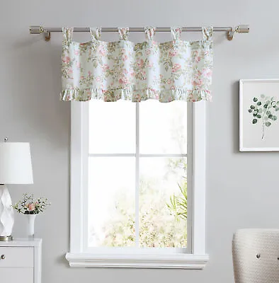 Laura Ashley Madelynn Cotton Blue Window Treatment-50X20 • $8.99