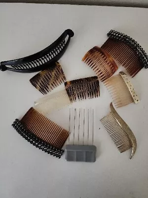 Vintage Hair Combs Lot Goody USA France Metal Plastic Mixed • $14.44