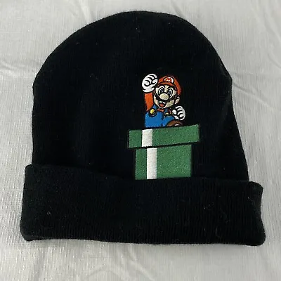 Bio World Super Mario Black Beanie One Size Embroirdered Mario • $17.07