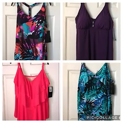 NWT Aqua Green Womens Plus Sizes Tankini Swim Tops Various Styles/Colors 20w-26W • $17.93