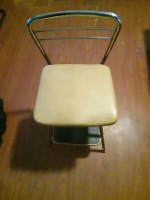 COSCO Vintage 1950's Metal Two-Step Stool-Chair With Flip Up Seat Chrome  • $69.99